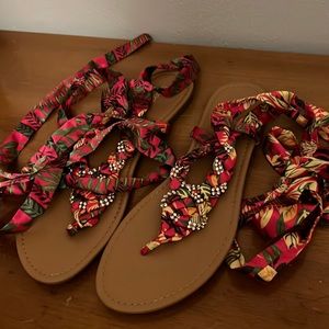 Shoe dazzle wrap sandals. Never worn size 8.